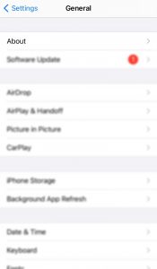 iPhone general settings